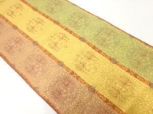 リサイクル　花鳥更紗模様織出し全通袋帯